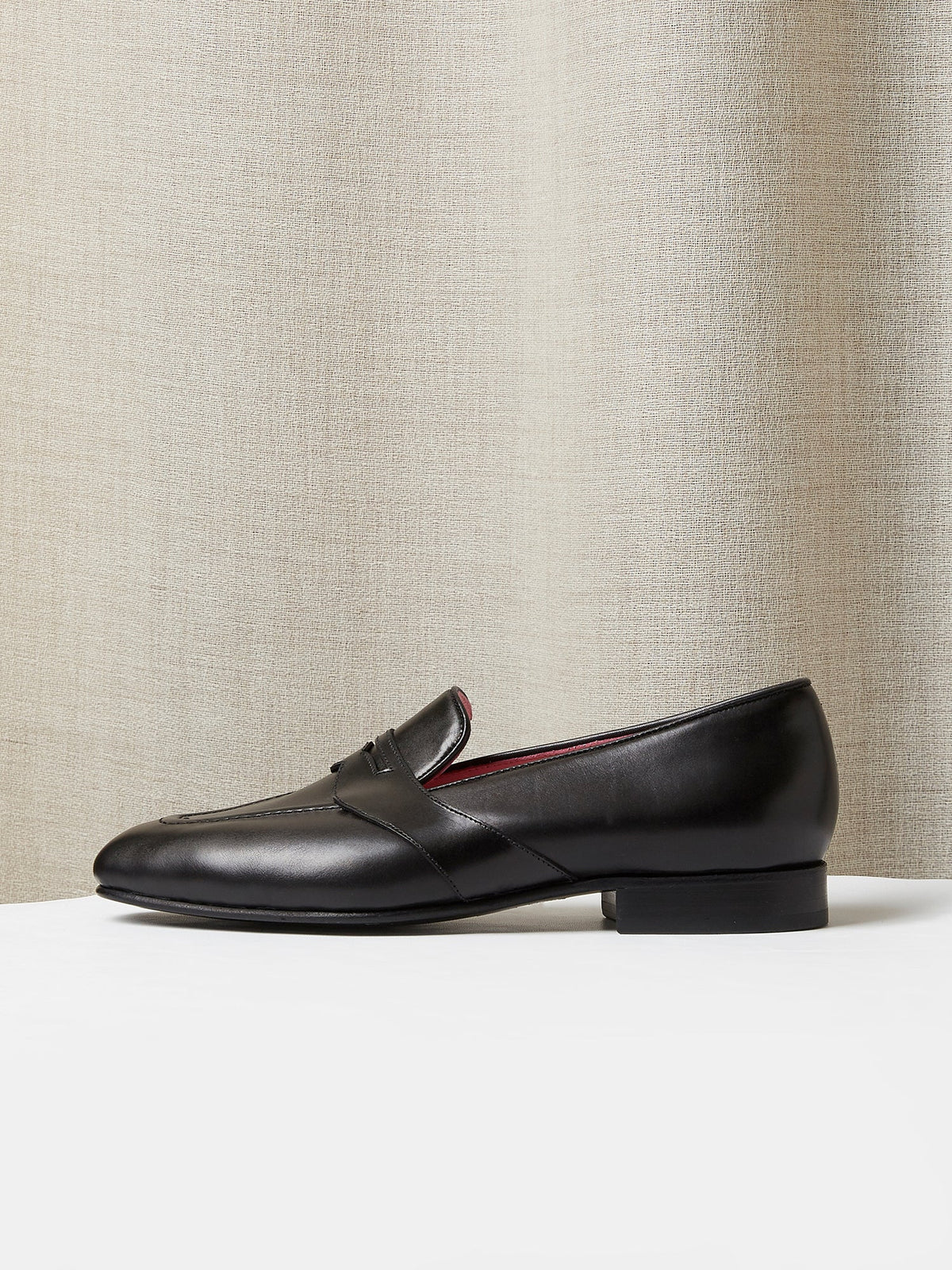 The Caledonian Loafer in Black Calf Leather, view 2