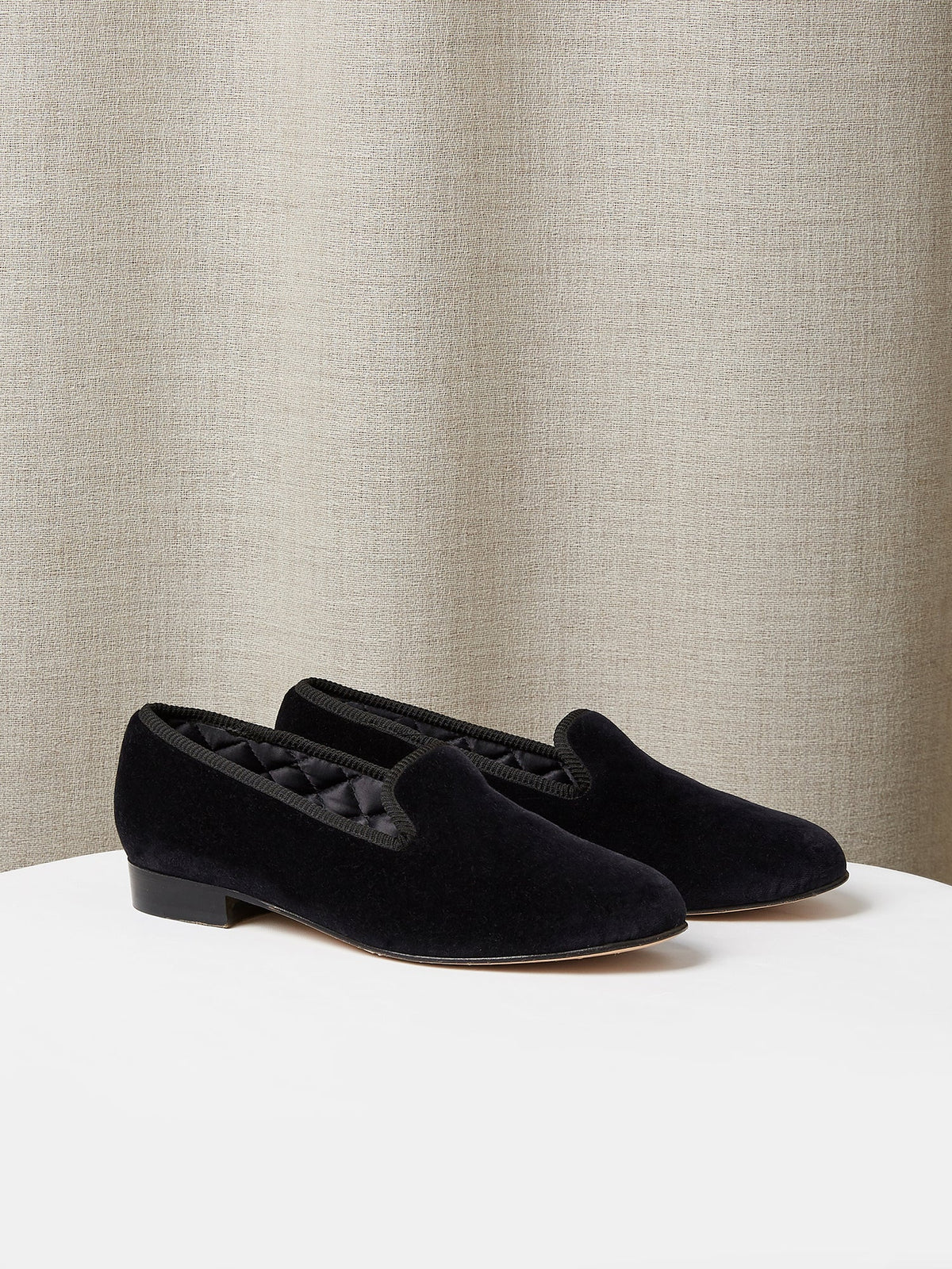 Albert Slipper in Midnight Navy Velvet, view 1