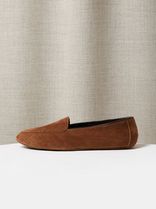 The Letterbox Slipper in Tobacco Suede
