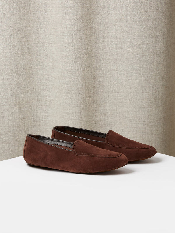 The Letterbox Loafer in Chocolate Suede