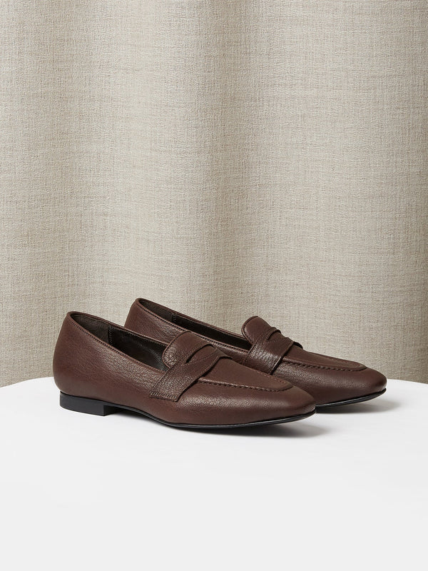 Penny Loafer in Chocolate Deer Leather