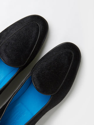 Black Pony Hair Belgian with Black Rubber Soles