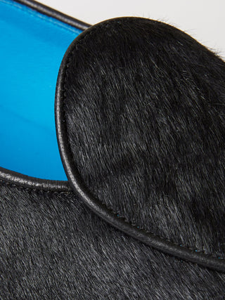 Black Pony Hair Belgian with Black Rubber Soles