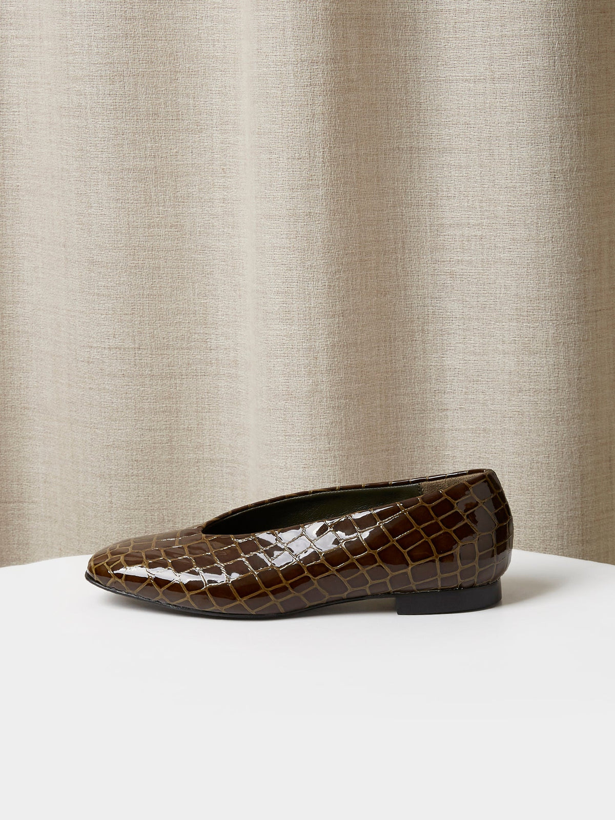 The Amarantos Loafer in Olive Embossed Crocodile, view 2