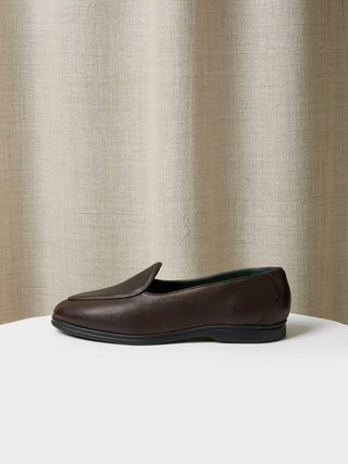 Brown Deer Belgian Loafers with Brown Rubber Soles