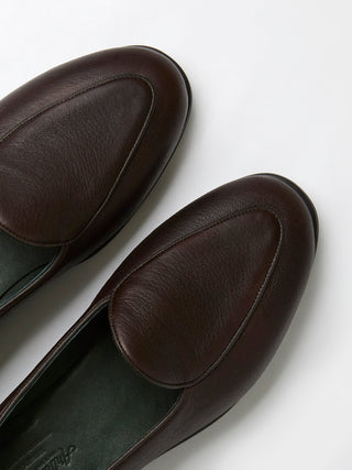 Brown Deer Belgian Loafers with Brown Rubber Soles