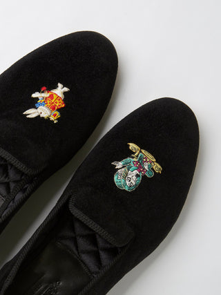 Hand-Embroidered Velvet Loafers