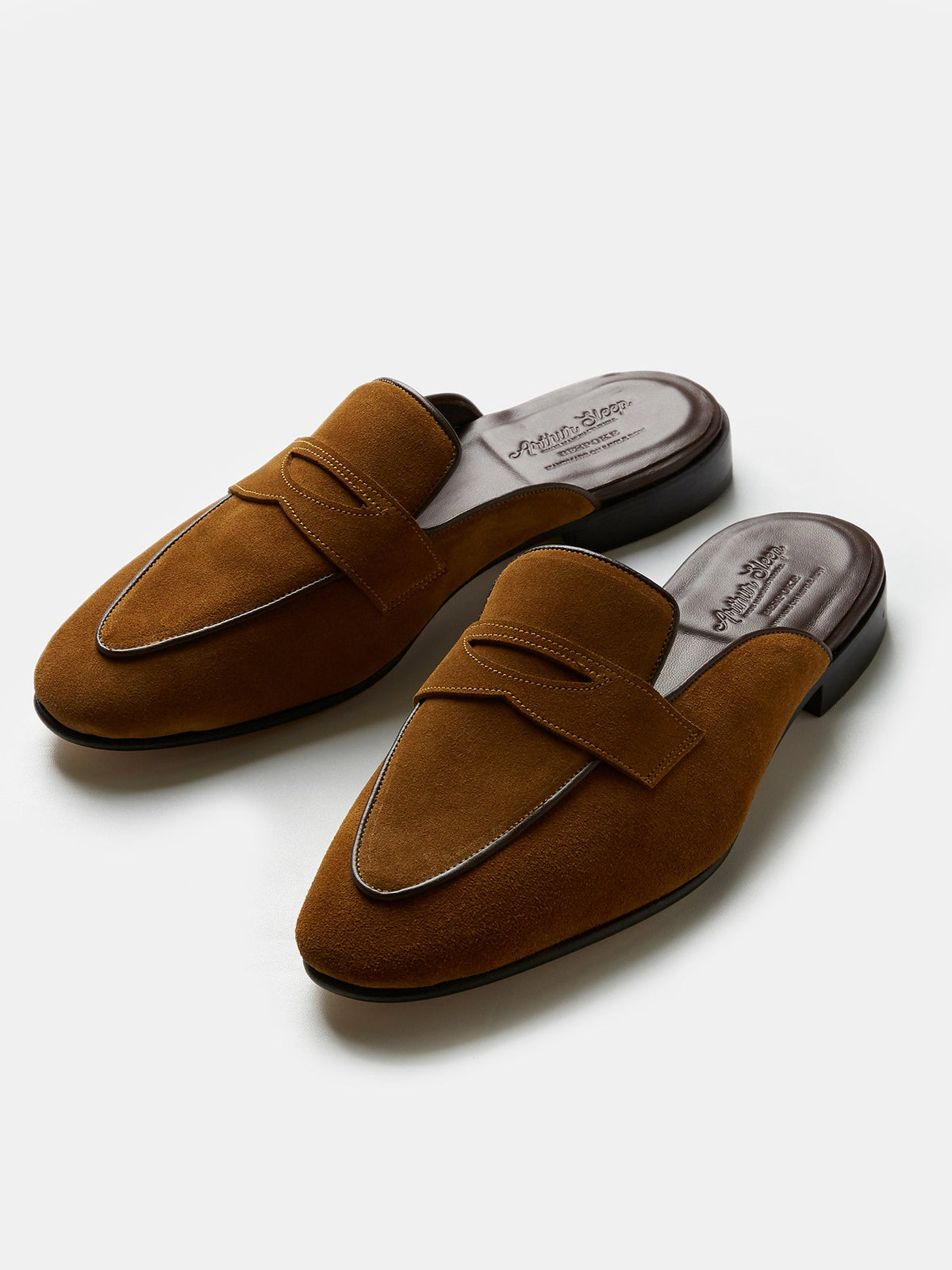 Penny Loafer Mule in Golden Suede, view 1