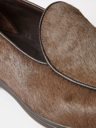 Brown Pony Hair Belgian with Brown Rubber Soles