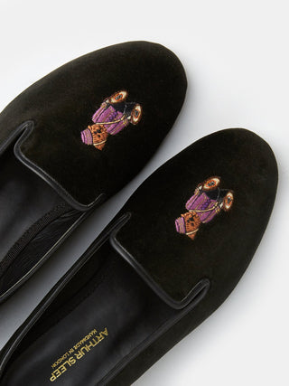 Children's Teddy Bear Embroidered Loafers
