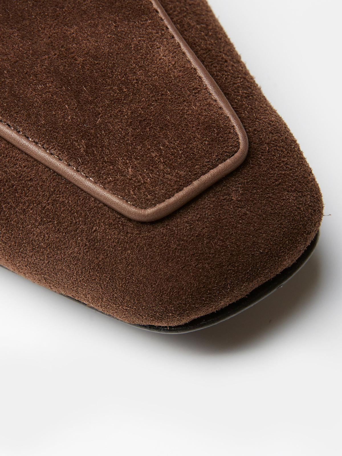 Slingback Mule in Chocolate Suede, view 4