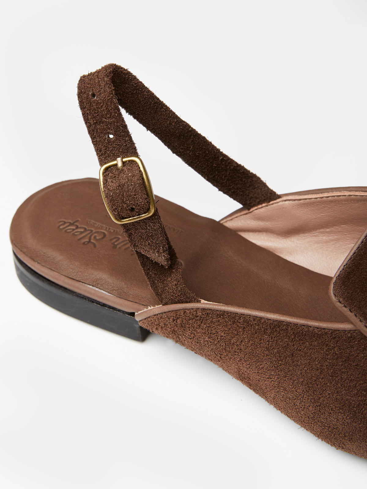 Slingback Mule in Chocolate Suede, view 5