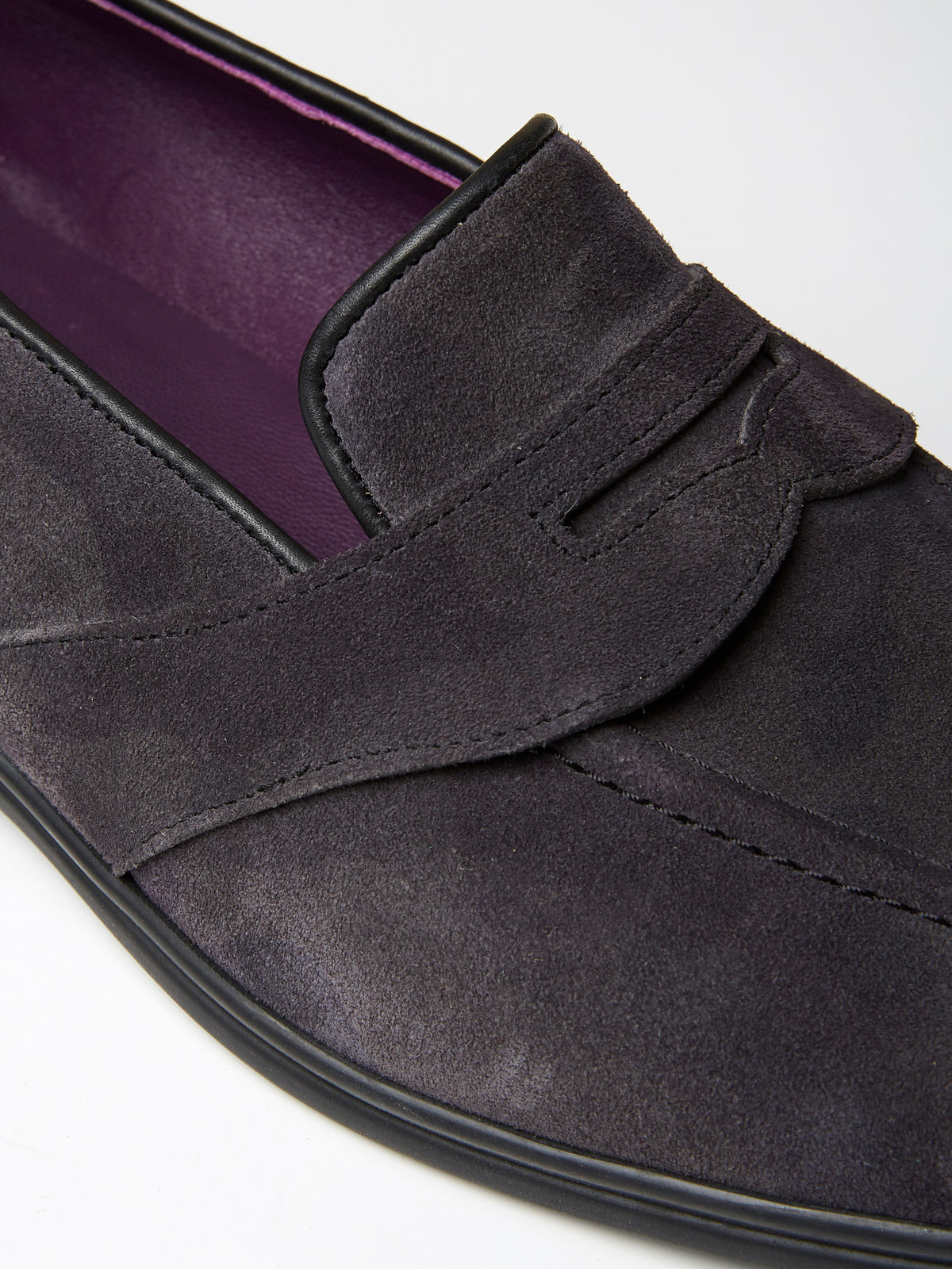 The Caledonian Loafer in Charcoal Camouflage Suede, view 4