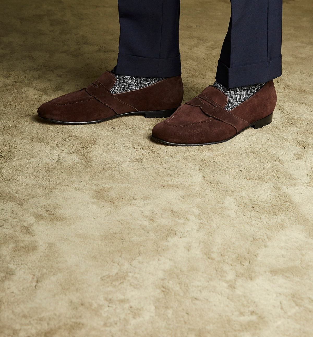 The Caledonian Loafer in Chocolate Suede, view 6