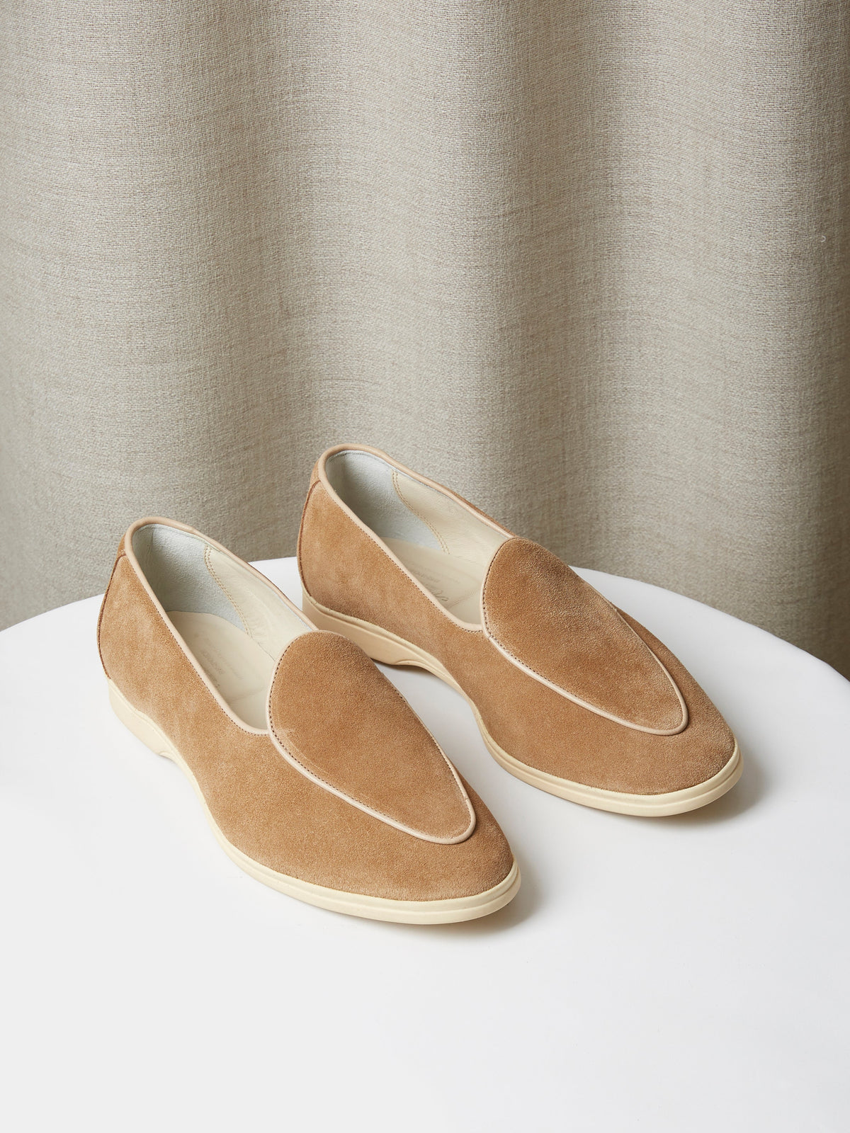 Belgian Loafer in Sand Suede, view 1