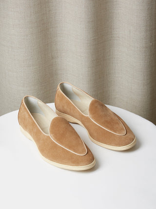 Belgian Loafer in Sand Suede