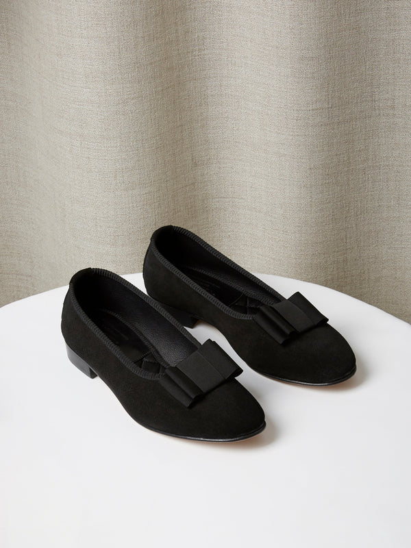 Opera Pump in Unlined Black Suede