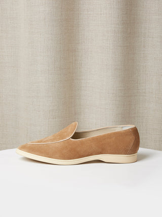 Belgian Loafer in Sand Suede