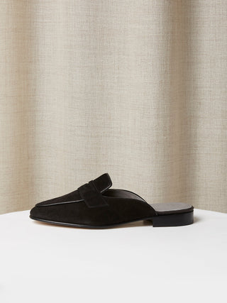 Black Suede Mule