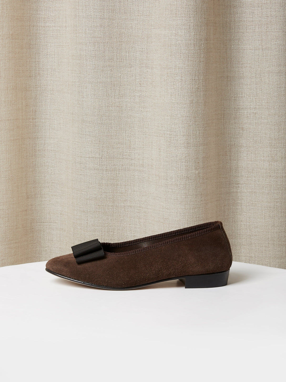 Opera Pump in Unlined Chocolate Brown Suede, view 2