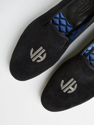 Hand-Monogrammed Velvet Loafers