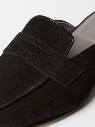 Black Suede Mule