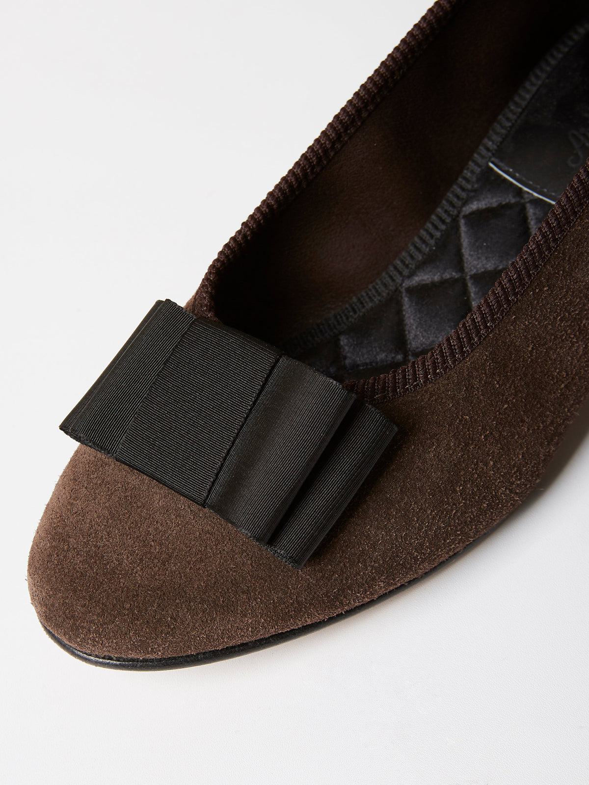 Opera Pump in Unlined Chocolate Brown Suede, view 4