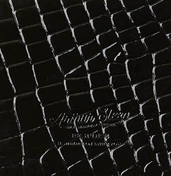 Embossed crocodile calf in black