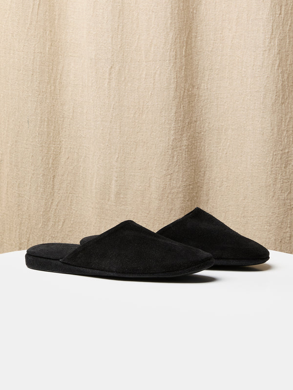 Globetrotter Glide Mule in Black Suede