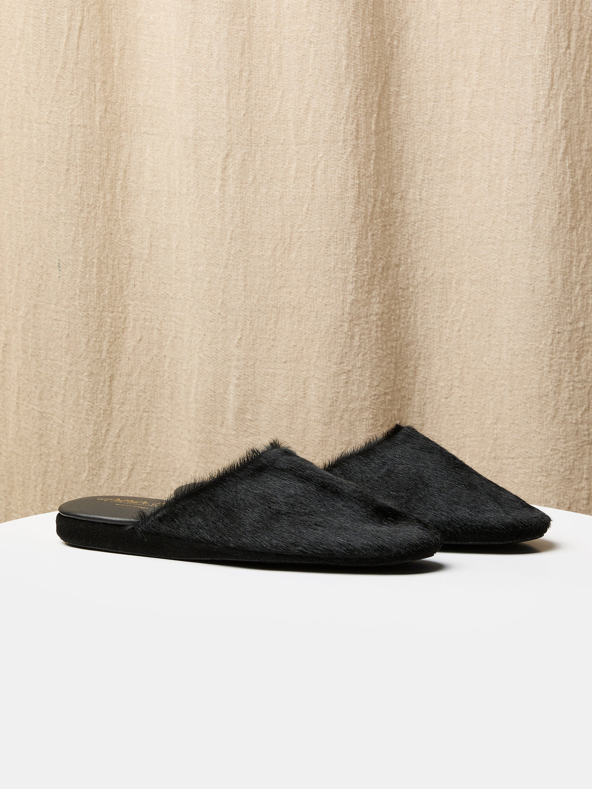 Globetrotter Glide Mule in Black pony hair, view 1