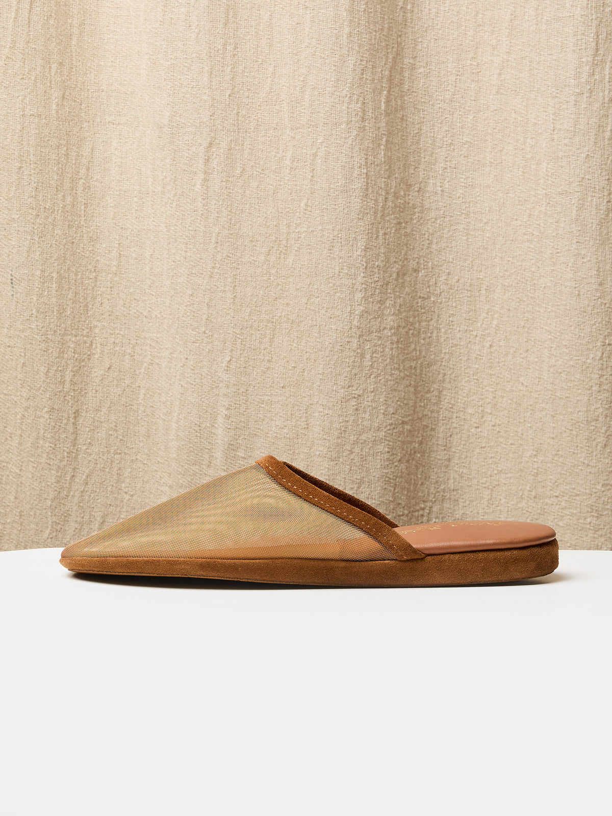 Globetrotter Glide Mule in Sheer green mesh and suede trim, view 2