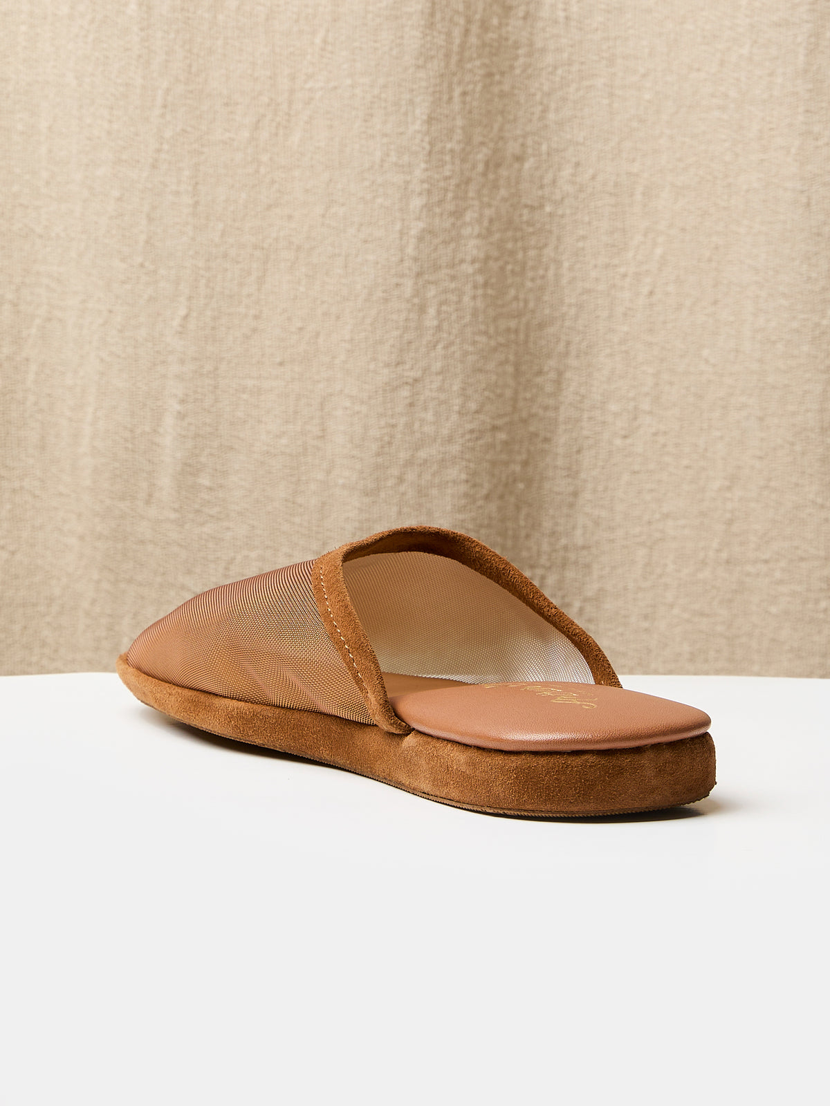 Globetrotter Glide Mule in Sheer green mesh and suede trim, view 4