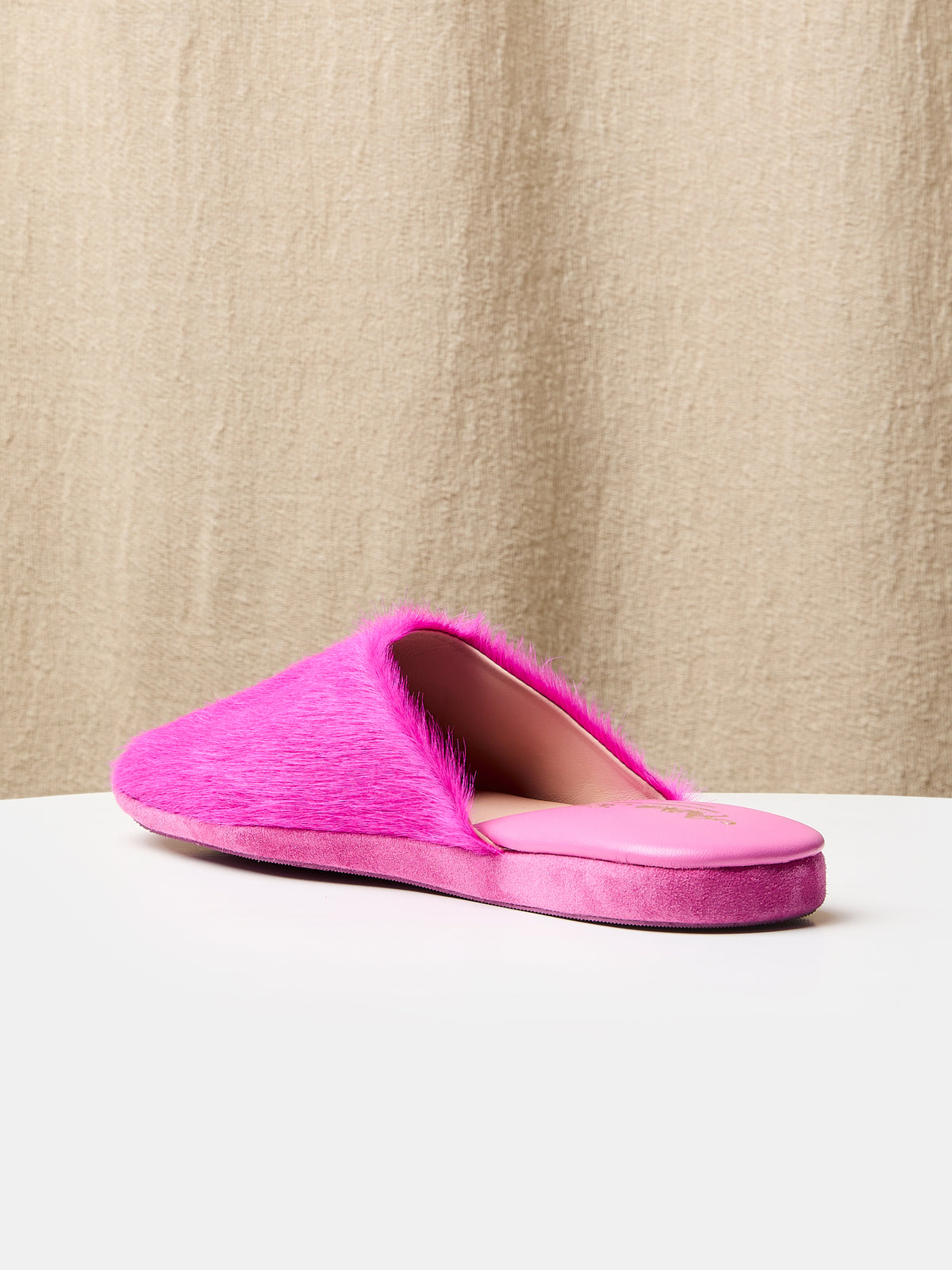 Globetrotter Glide Mule in Pink pony hair, view 4