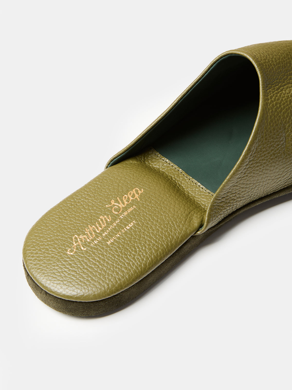 Globetrotter Glide Mule in Moss green deer leather, view 5