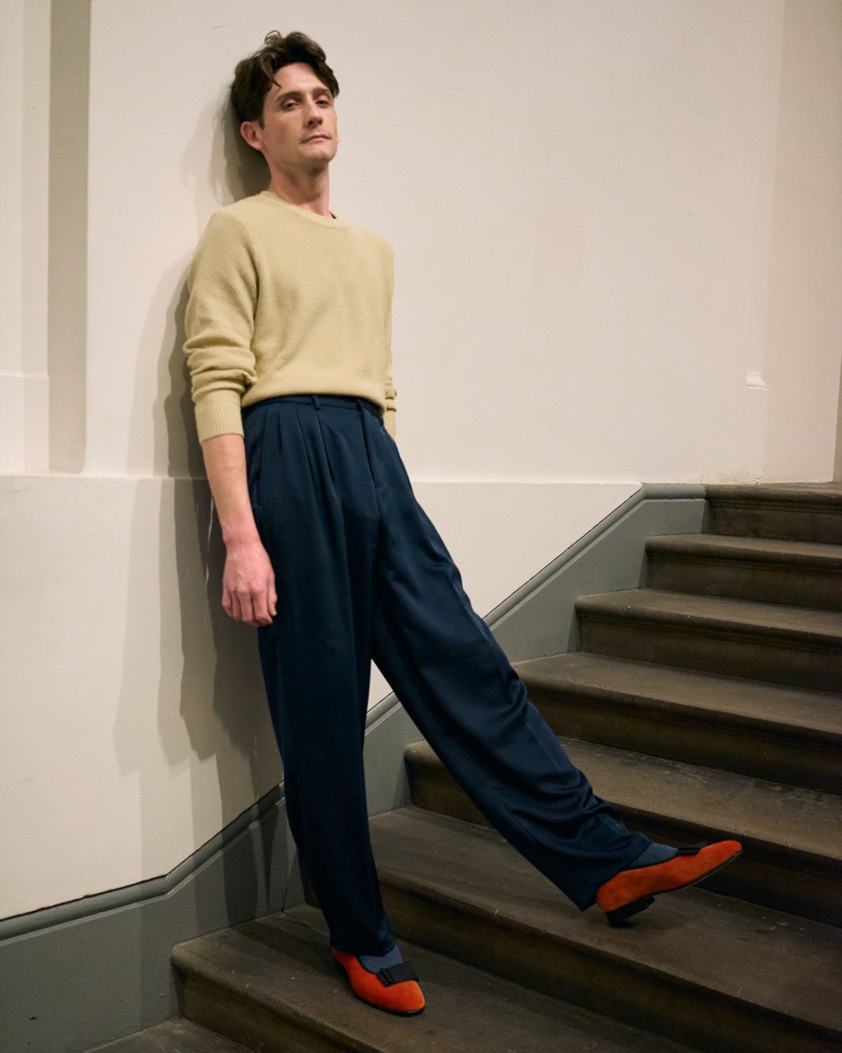 The stairs · red mules